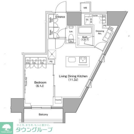 ザ・パークハビオ麻布十番の物件間取画像